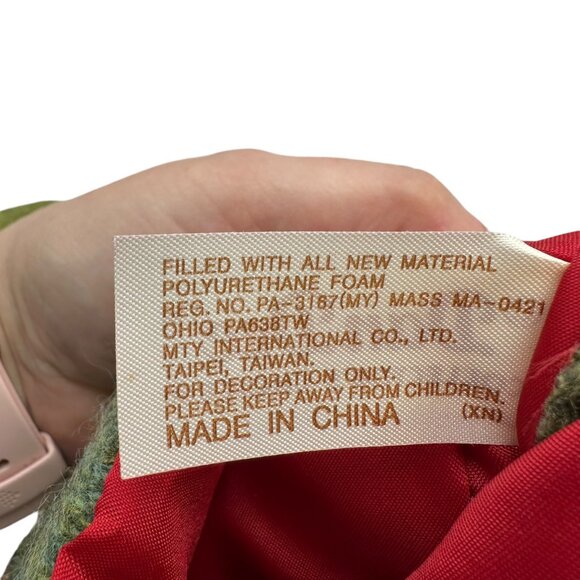 Vintage Christmas Stocking With Snowman Button Accents 18" Holiday Decoration - Picture 11 of 11